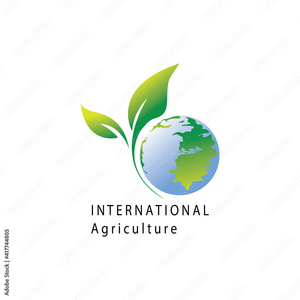  agriculture logo illustration shoots and earth vector design
