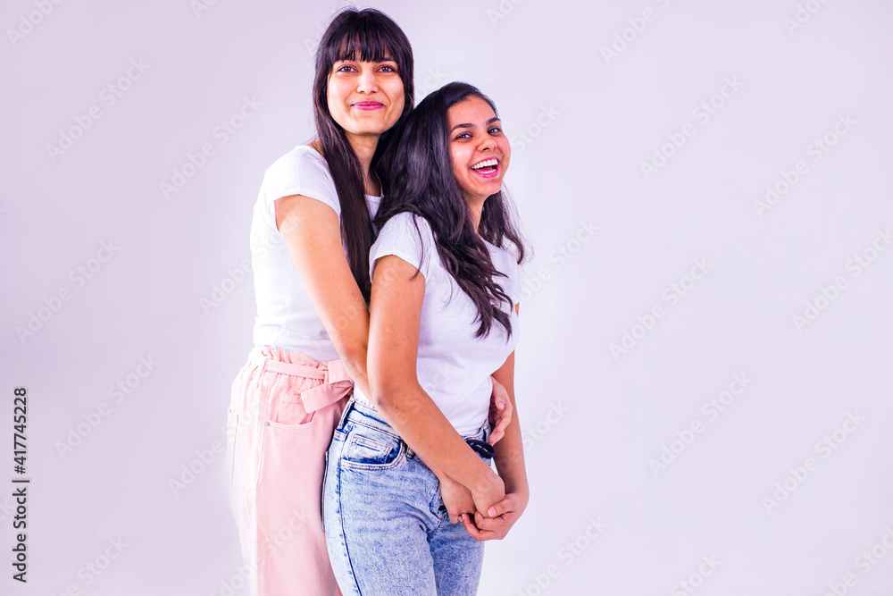 Portrait of a young woman of Indian cotton white t-shirt Portrait of a young woman of Indian cotton white t-shirt