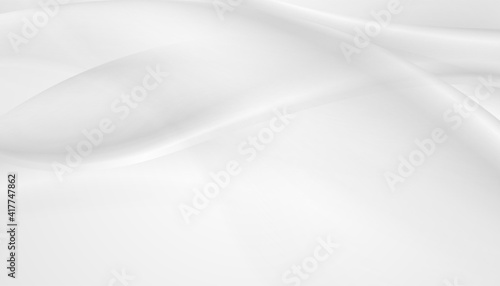 Abstract grey liquid flowing elegant waves graphic design. Smooth white silk wavy background. Vector illustration