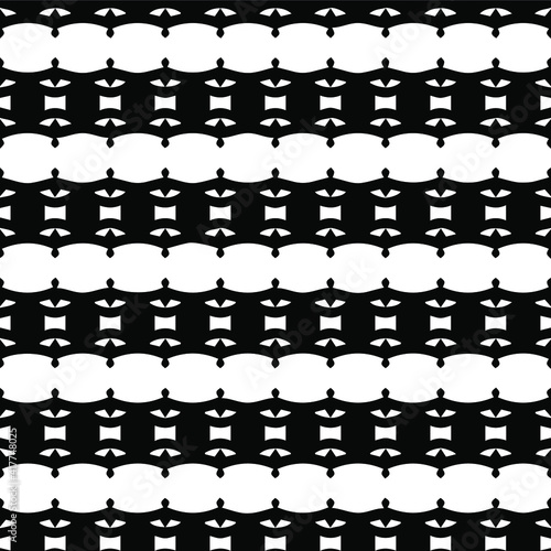 Geometric vector pattern with triangular elements. Seamless abstract ornament for wallpapers and backgrounds. Black and white patterns.. 