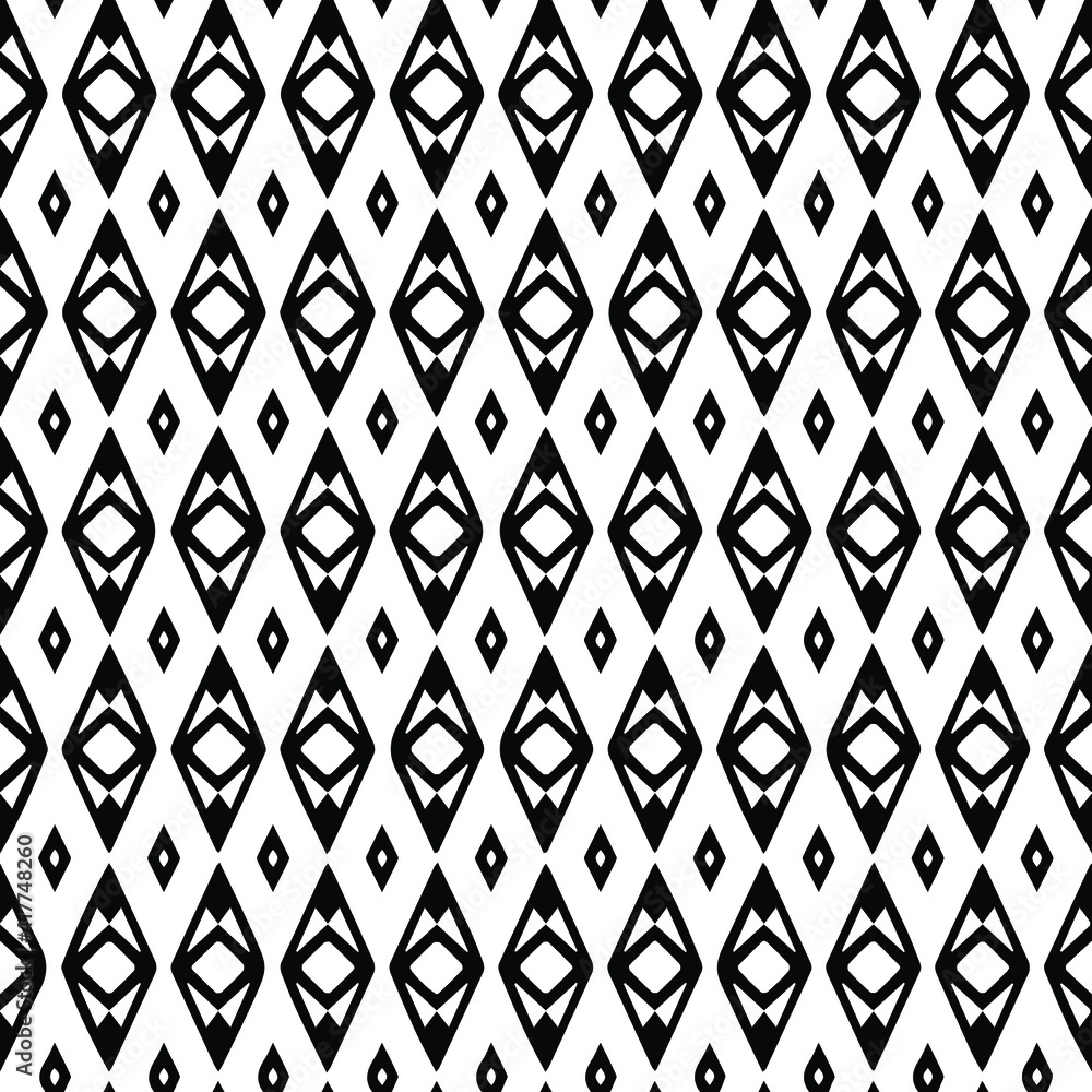 Geometric vector pattern with triangular elements. Seamless abstract ornament for wallpapers and backgrounds. Black and white patterns.. Geometric vector pattern with triangular elements. Seamless abstract ornament for wallpapers and backgrounds. Black and white patterns..