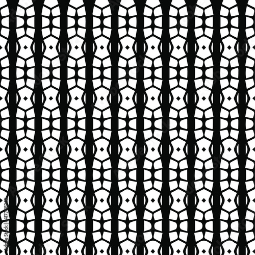 Geometric vector pattern with triangular elements. Seamless abstract ornament for wallpapers and backgrounds. Black and white patterns.. 