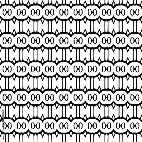 Geometric vector pattern with triangular elements. Seamless abstract ornament for wallpapers and backgrounds. Black and white patterns.. 