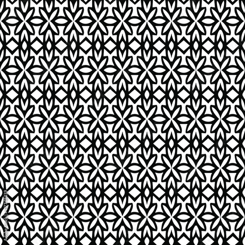 Geometric vector pattern with triangular elements. Seamless abstract ornament for wallpapers and backgrounds. Black and white patterns.. 