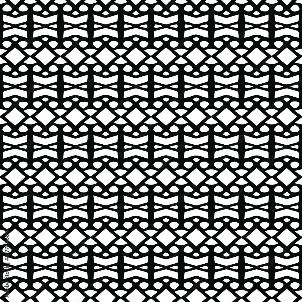 Geometric vector pattern with triangular elements. Seamless abstract ornament for wallpapers and backgrounds. Black and white patterns.. Geometric vector pattern with triangular elements. Seamless abstract ornament for wallpapers and backgrounds. Black and white patterns..