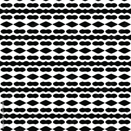  Geometric vector pattern with triangular elements. Seamless abstract ornament for wallpapers and backgrounds. Black and white patterns.. 