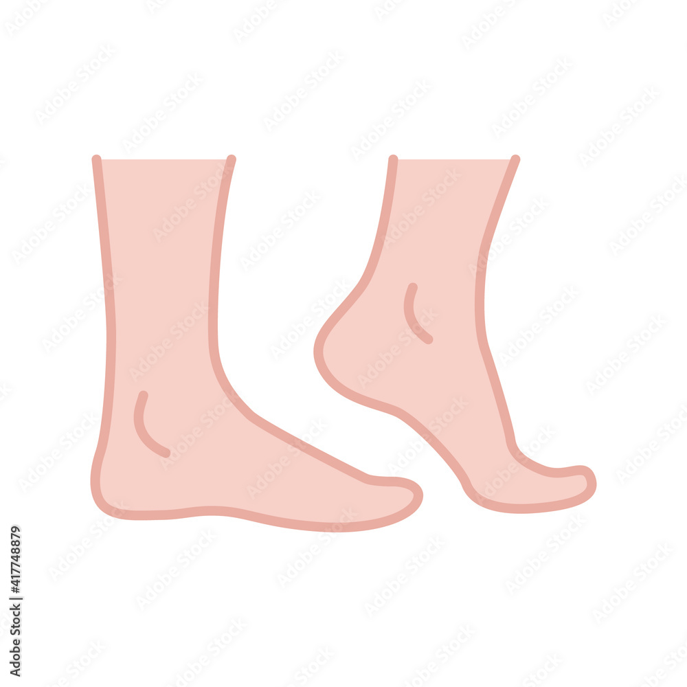 Foot, ankle coloured icon. Filled outline style can be used for web, mobile, ui. Pain, hip, ortho, anatomy, body, care concept. Vector logo illustration isolated on white background. EPS 10. Foot, ankle coloured icon. Filled outline style can be used for web, mobile, ui. Pain, hip, ortho, anatomy, body, care concept. Vector logo illustration isolated on white background. EPS 10.
