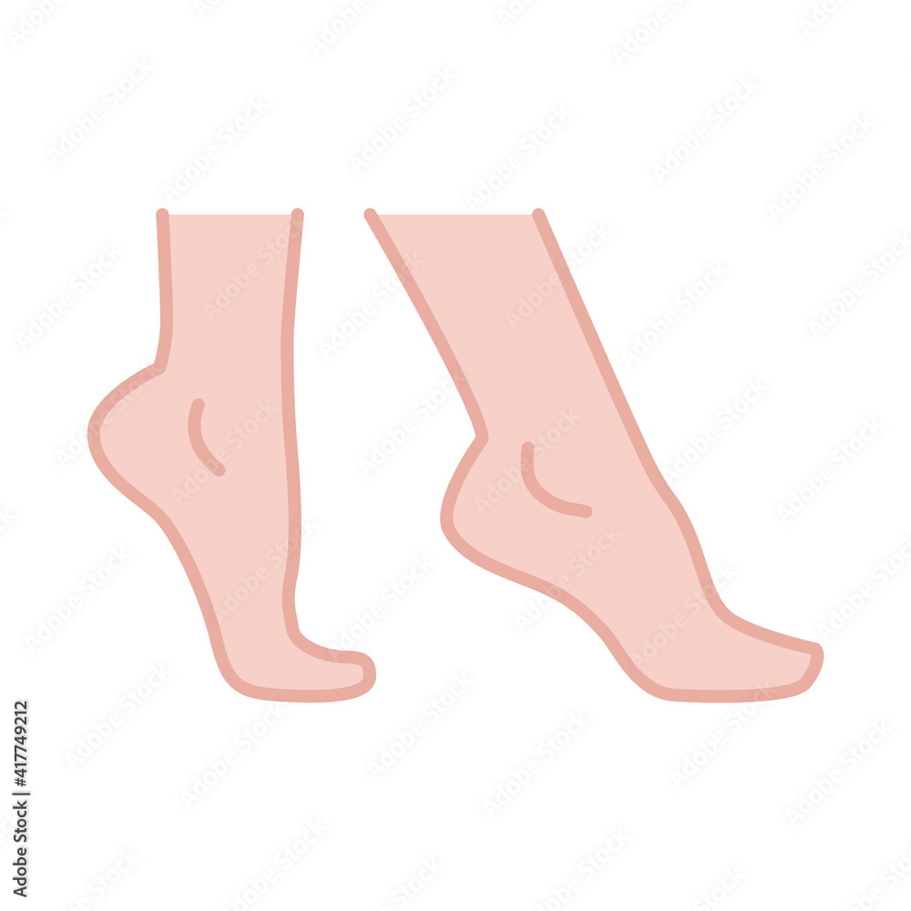 Foot, ankle coloured icon. Filled outline style can be used for web, mobile, ui. Pain, hip, ortho, anatomy, body, care concept. Vector logo illustration isolated on white background. EPS 10. Foot, ankle coloured icon. Filled outline style can be used for web, mobile, ui. Pain, hip, ortho, anatomy, body, care concept. Vector logo illustration isolated on white background. EPS 10.
