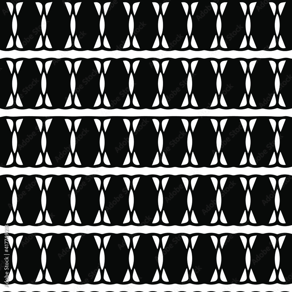 Geometric vector pattern with triangular elements. Seamless abstract ornament for wallpapers and backgrounds. Black and white patterns.. Geometric vector pattern with triangular elements. Seamless abstract ornament for wallpapers and backgrounds. Black and white patterns..