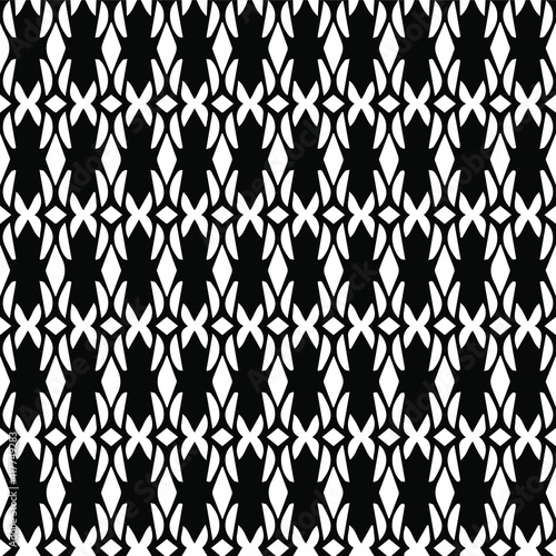 Geometric vector pattern with triangular elements. Seamless abstract ornament for wallpapers and backgrounds. Black and white patterns.. 