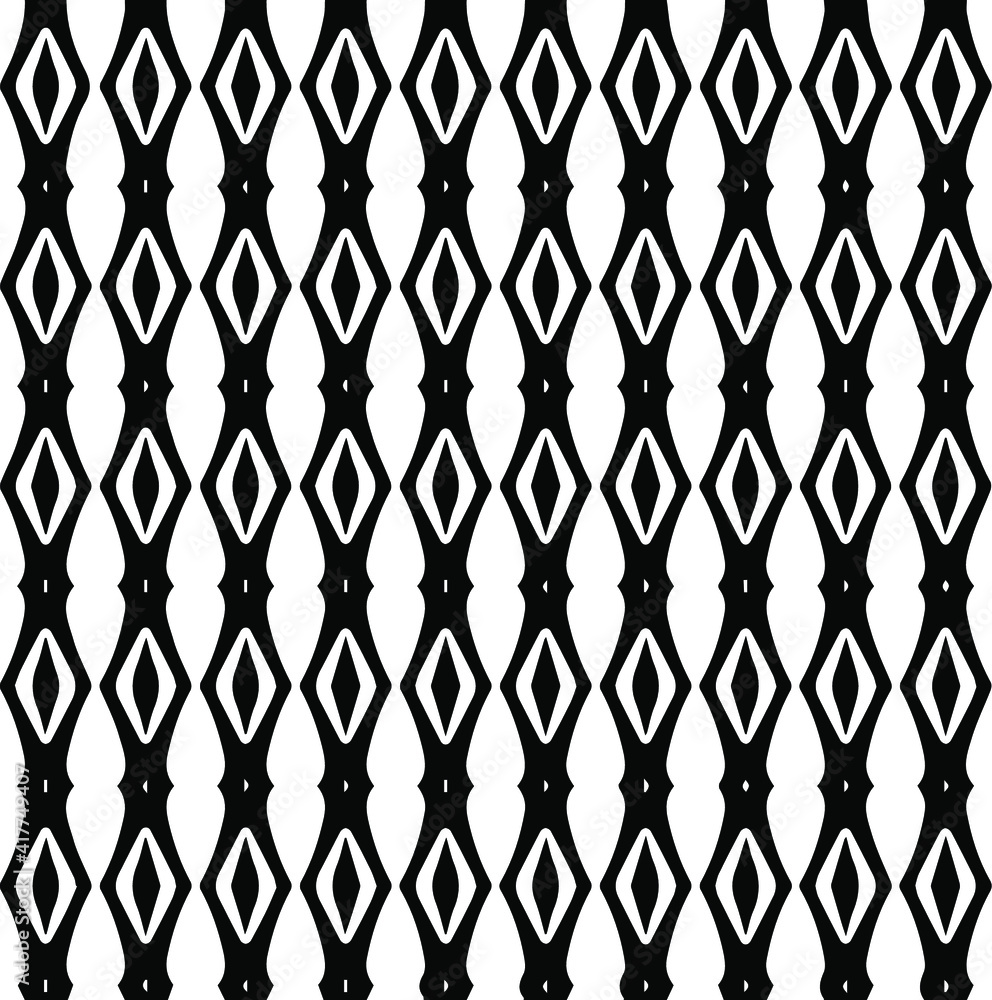 Naklejka premium Geometric vector pattern with triangular elements. Seamless abstract ornament for wallpapers and backgrounds. Black and white patterns..