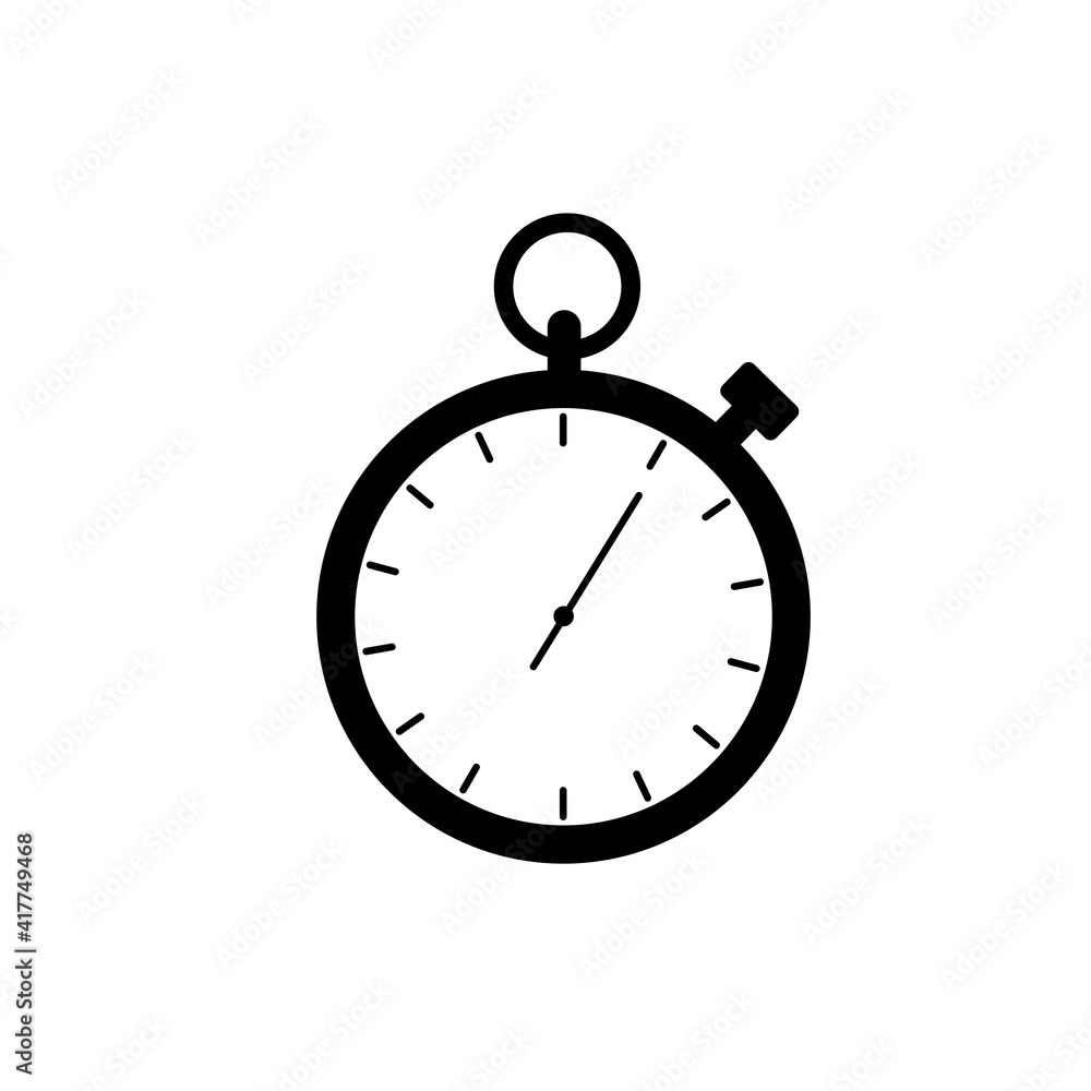 stop watch illustration icon in flat style isolated on white background stop watch illustration icon in flat style isolated on white background