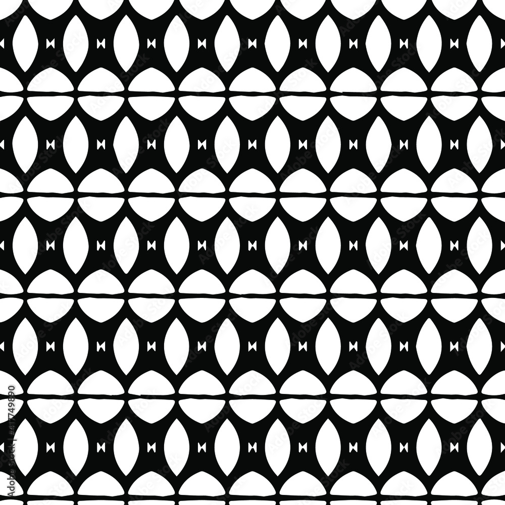 Naklejka premium Geometric vector pattern with triangular elements. Seamless abstract ornament for wallpapers and backgrounds. Black and white patterns.. 