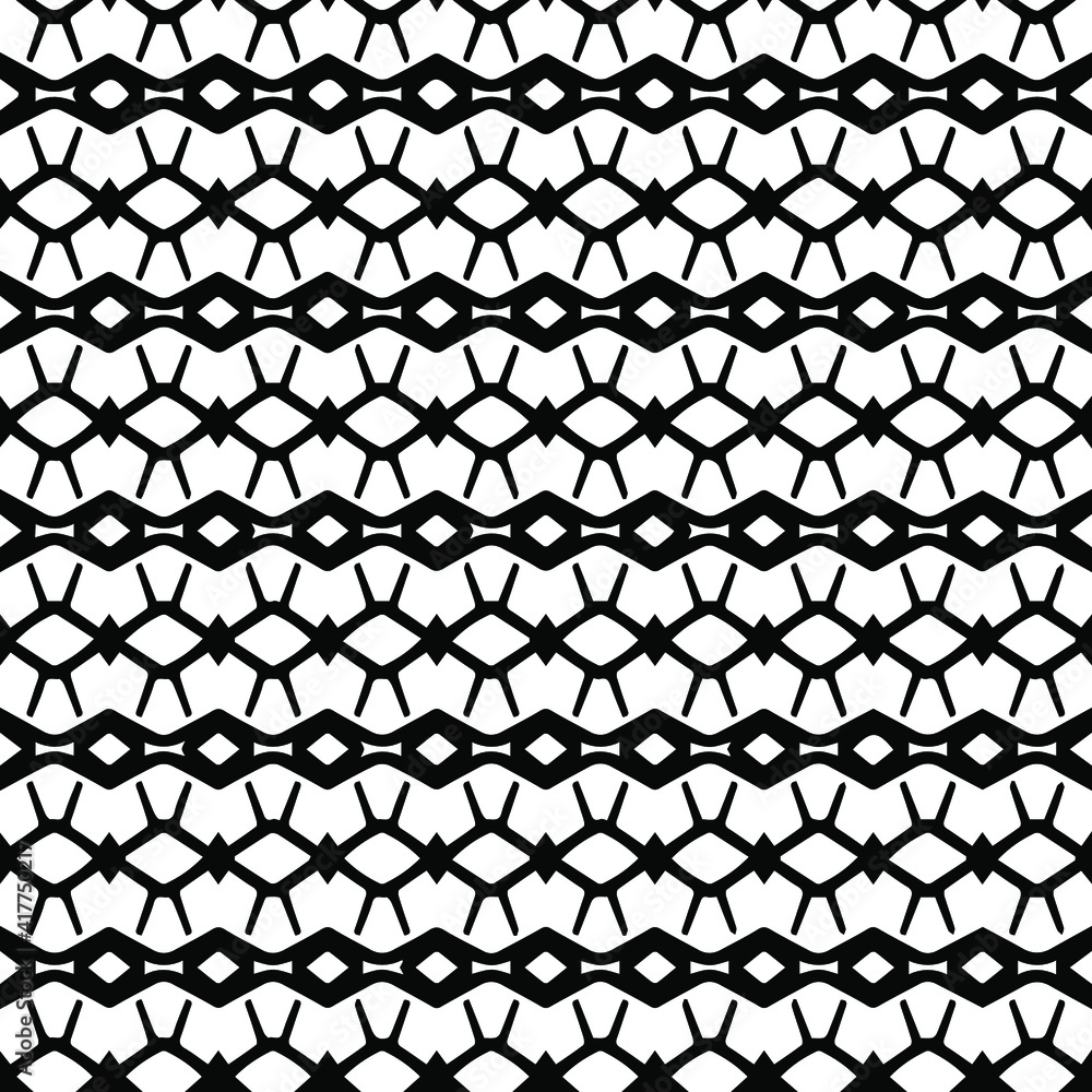Geometric vector pattern with triangular elements. Seamless abstract ornament for wallpapers and backgrounds. Black and white patterns..
Geometric vector pattern with triangular elements. Seamless abstract ornament for wallpapers and backgrounds. Black and white patterns..