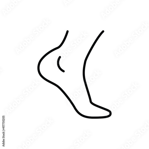 Foot, ankle line icon. Outline style can be used for web, mobile, ui. Pain, hip, ortho, anatomy, body, care concept. Vector logo illustration isolated on white background. EPS 10.
