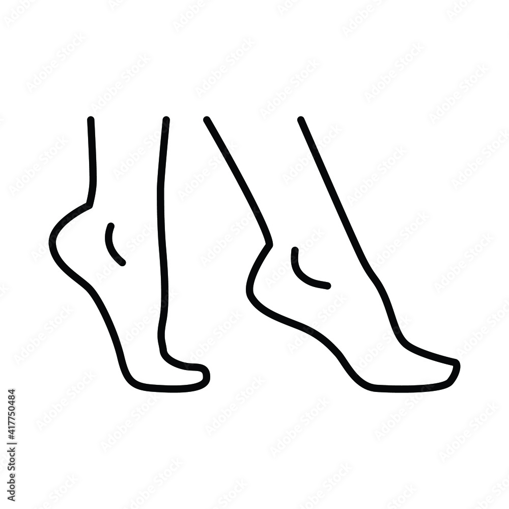 Foot, ankle line icon. Outline style can be used for web, mobile, ui. Pain, hip, ortho, anatomy, body, care concept. Vector logo illustration isolated on white background. EPS 10. Foot, ankle line icon. Outline style can be used for web, mobile, ui. Pain, hip, ortho, anatomy, body, care concept. Vector logo illustration isolated on white background. EPS 10.