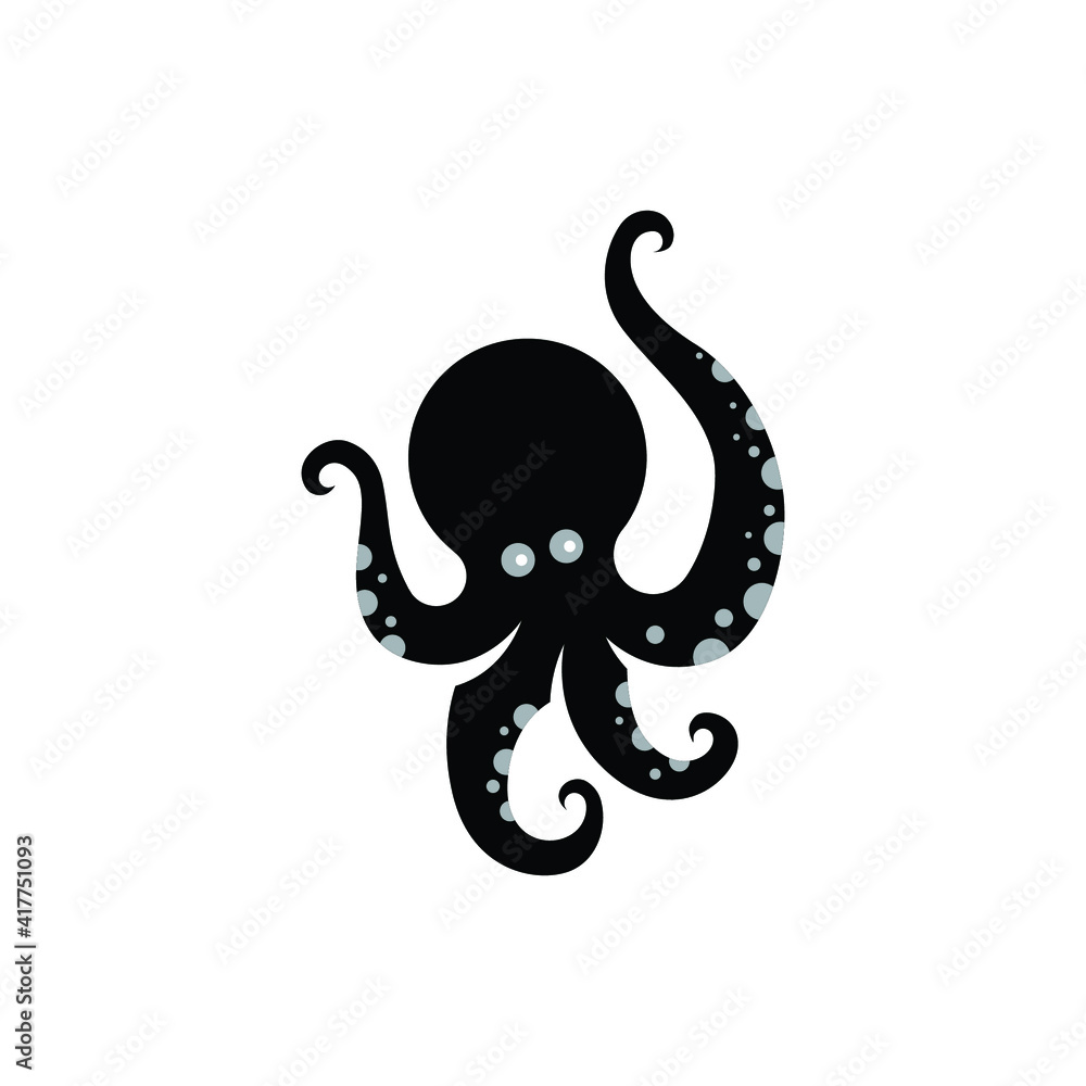 Obraz premium silhouette octopus logo with tentacles_ octopus logo simple shape_good use for tattoo_logo_and icon