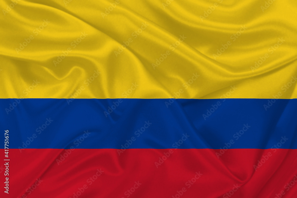 Fototapeta premium 3D Flag of Colombia on fabric