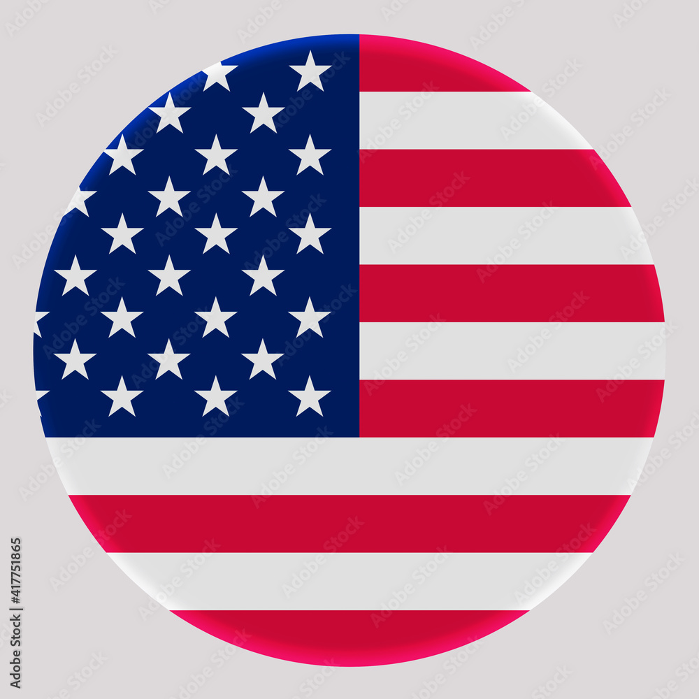 3D Flag of United States of America on circle 3D Flag of United States of America on circle