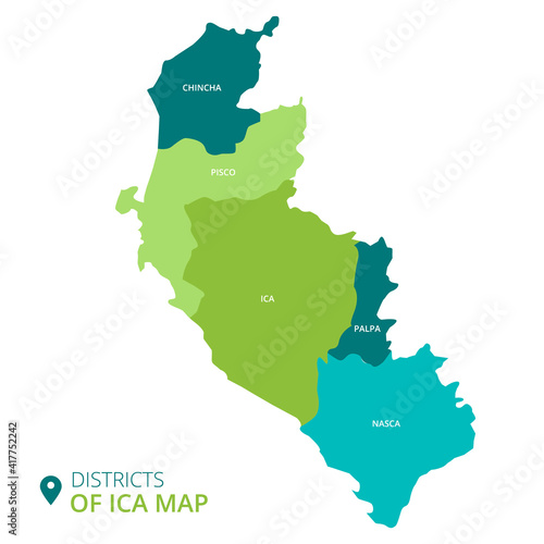 vector districts of ica map photo
