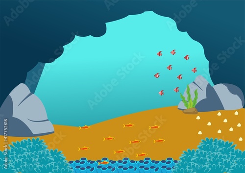 illustration of a island in the sea