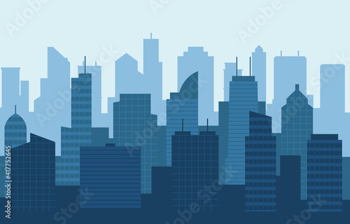Stacked City Building Cityscape Skyline Business Illustration © jongjawi