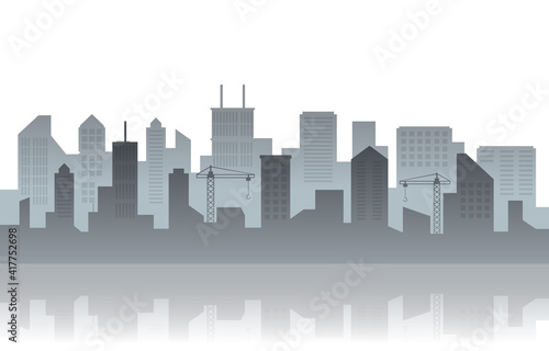 City Building Cityscape Skyline Business White Background Illustration