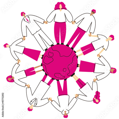 SDGs: Goal 10. Image illustration of 'REDUCED INEQUALITIES'. Vector illustration on white background.