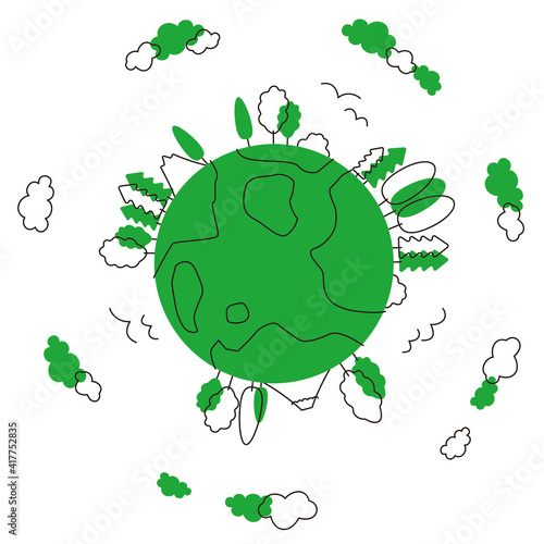 SDGs: Goal 15. Image illustration of 'LIFE ON LAND'. Vector illustration on white background.