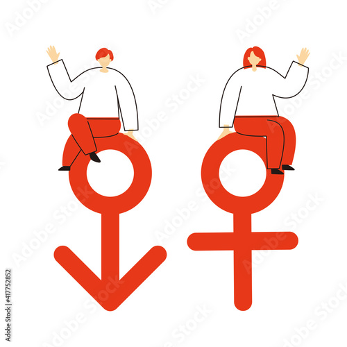 SDGs: Goal 5. Image illustration of 'GENDER EQUALITY'. Vector illustration on white background.