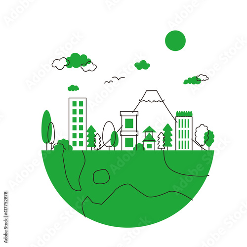 SDGs: Goal 15. Image illustration of 'LIFE ON LAND'. Vector illustration on white background.