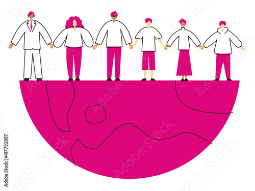SDGs: Goal 10. Image illustration of 'REDUCED INEQUALITIES'. Vector illustration on white background.