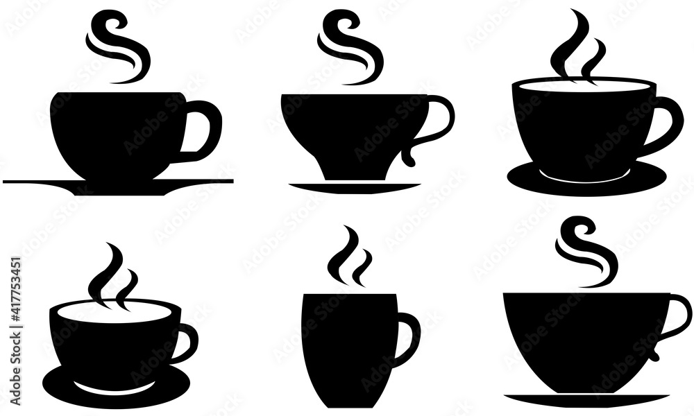 a cup of coffee set icon isolated a cup of coffee set icon isolated