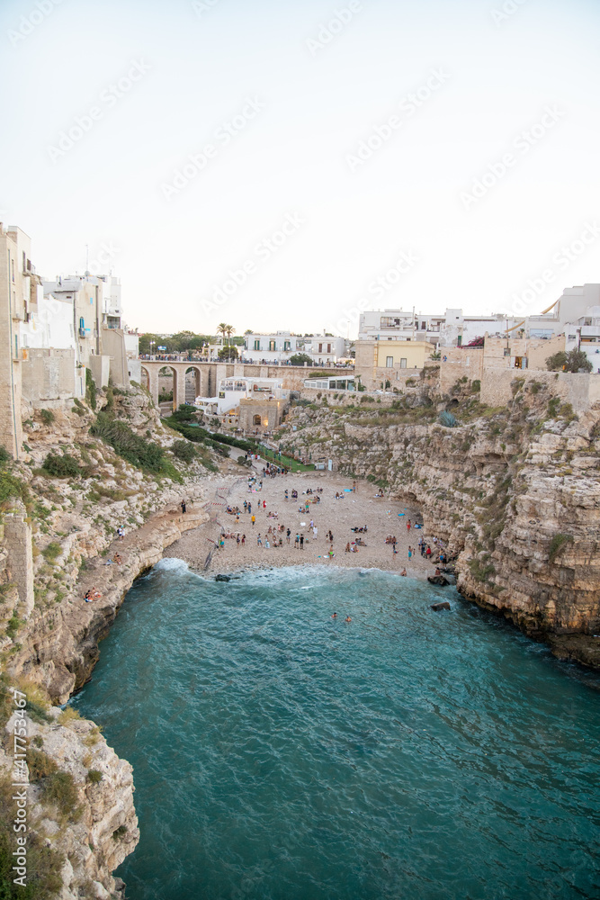 Grotta Piana Lama Monachile Polignano di Mare, Puglia, Italy summer