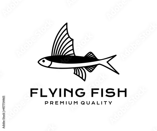 Valokuva Creative flying fish logo icon design modern style illustration