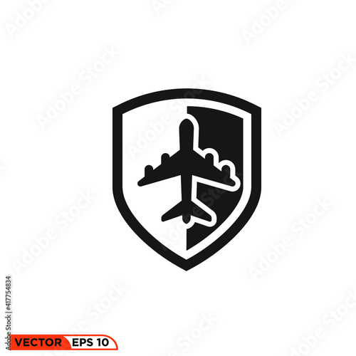 Icon vector graphic of shield plane