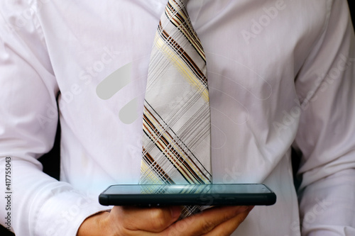 businessman using tablet computer