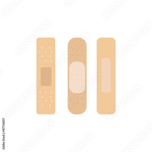 A set of adhesive plasters for wound healing. Dosage form in the form of a plastic mass. First aid, wound care. Vector image




