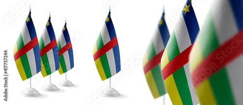 Set of Central African Republic national flags on a white background