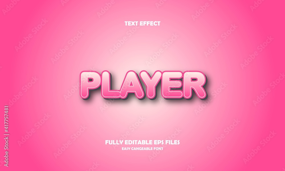 editable player text effect editable player text effect