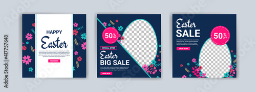 Easter Sunday - International. Social media post templates for digital marketing and sales promotion on Easter Sunday - International. holiday sales promotion ads.