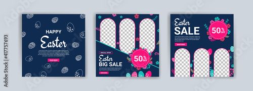 Easter Sunday - International. Social media post templates for digital marketing and sales promotion on Easter Sunday - International. holiday sales promotion ads.