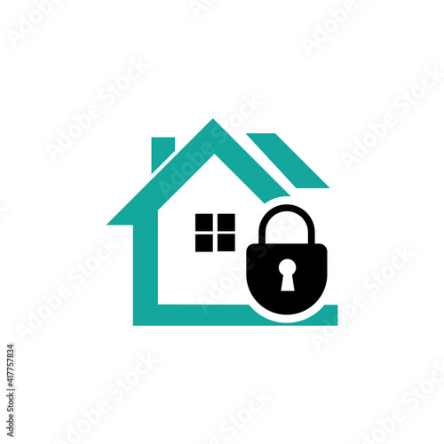 Simple home key icon vector logo