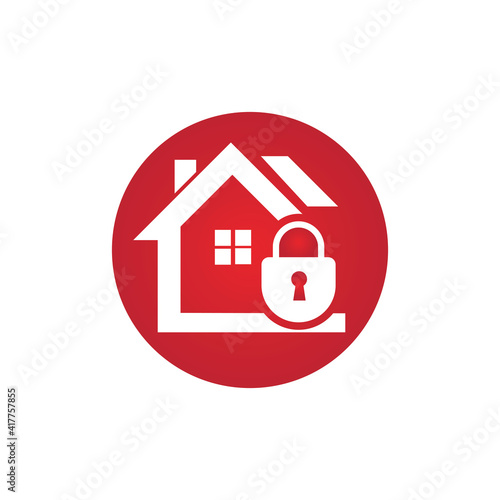 Simple home key icon vector logo