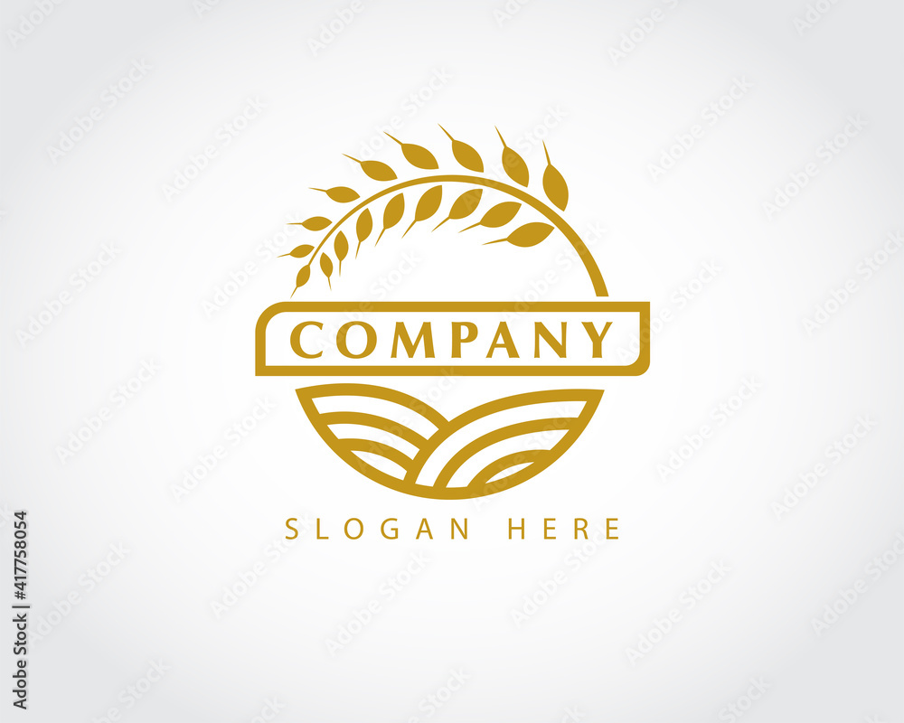 circle wheat agriculture logo symbol design illustration inspiration ...