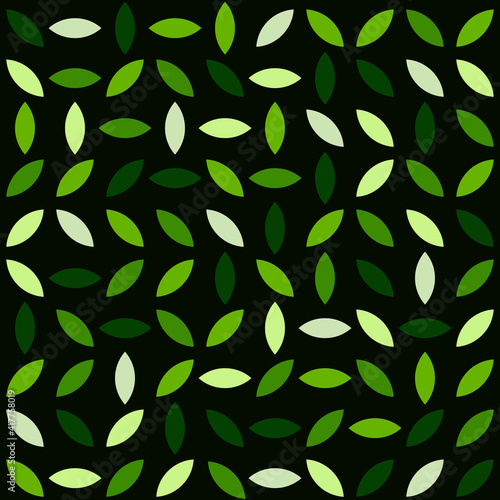 Green Leaves Vector Pattern. Green Abstract Leaves Pattern. Vector Leaves Pattern.