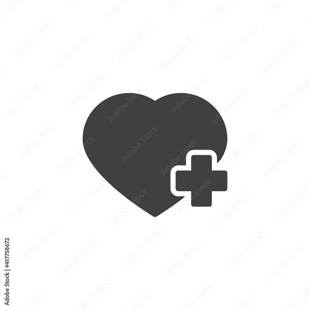 Heart with plus vector icon. filled flat sign for mobile concept and web design. Add life heart glyph icon. Symbol, logo illustration. Vector graphics Heart with plus vector icon. filled flat sign for mobile concept and web design. Add life heart glyph icon. Symbol, logo illustration. Vector graphics