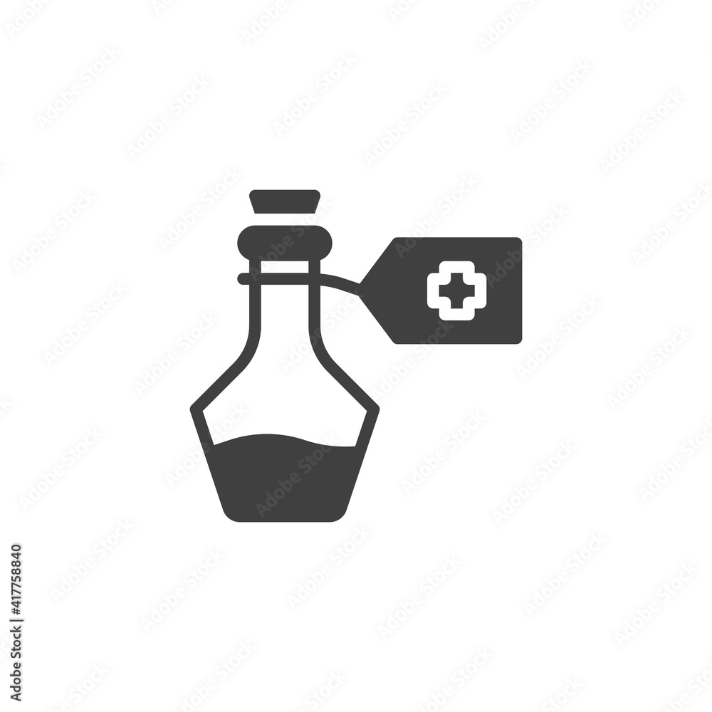 Health bottle vector icon. filled flat sign for mobile concept and web design. Magic potion glyph icon. Symbol, logo illustration. Vector graphics Health bottle vector icon. filled flat sign for mobile concept and web design. Magic potion glyph icon. Symbol, logo illustration. Vector graphics