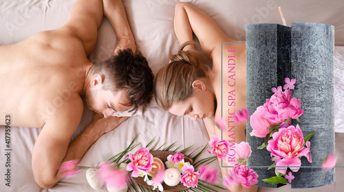 Collage of relaxing couple ...