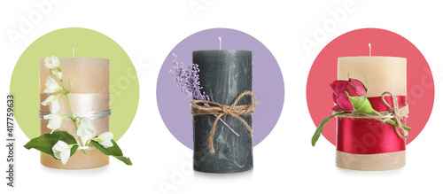 Different aroma candles on ...